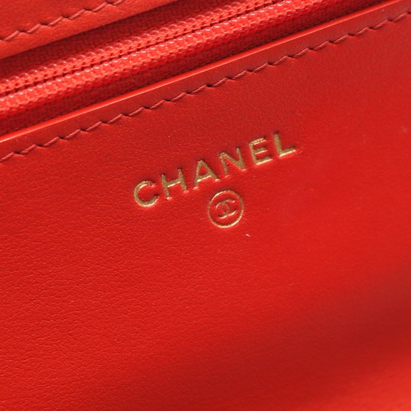 Chanel Shoulder Bag 2.55 Matelasse Red Fabric 2.55 Matelasse Chain Wallet