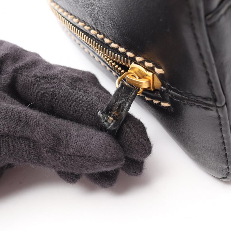 Chanel Handbag Wild Stitch Black Leather Wild Stitch Tote Bag Women's Used A