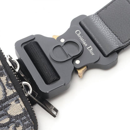 Dior Waist Bag Body Bag Saddle Oblique Jacquard Navy Canvas Leather Oblique