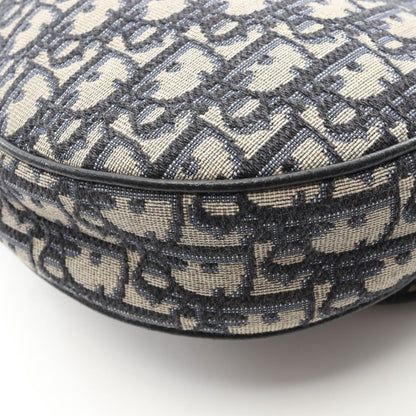 Dior Waist Bag Body Bag Saddle Oblique Jacquard Navy Canvas Leather Oblique