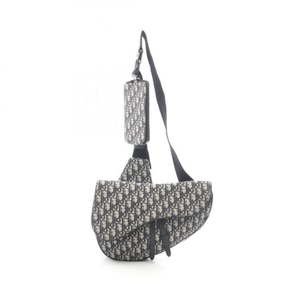 Dior Waist Bag Body Bag Saddle Oblique Jacquard Navy Canvas Leather Oblique