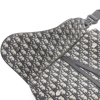 Dior Waist Bag Body Bag Saddle Oblique Jacquard Navy Canvas Leather Oblique