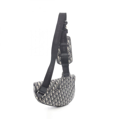 Dior Waist Bag Body Bag Saddle Oblique Jacquard Navy Canvas Leather Oblique