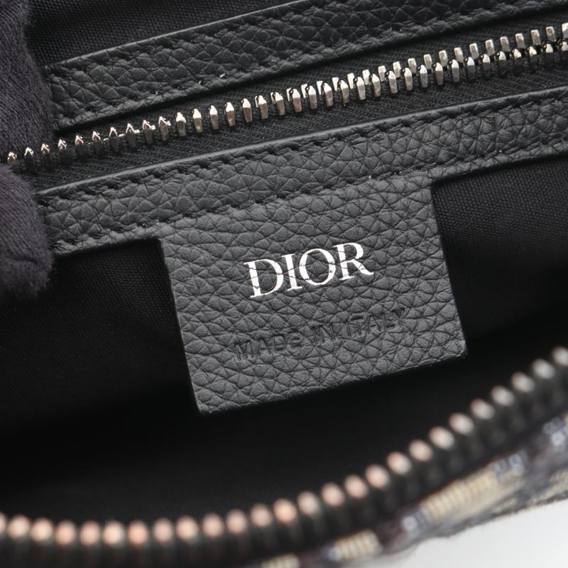 Dior Waist Bag Body Bag Saddle Oblique Jacquard Navy Canvas Leather Oblique