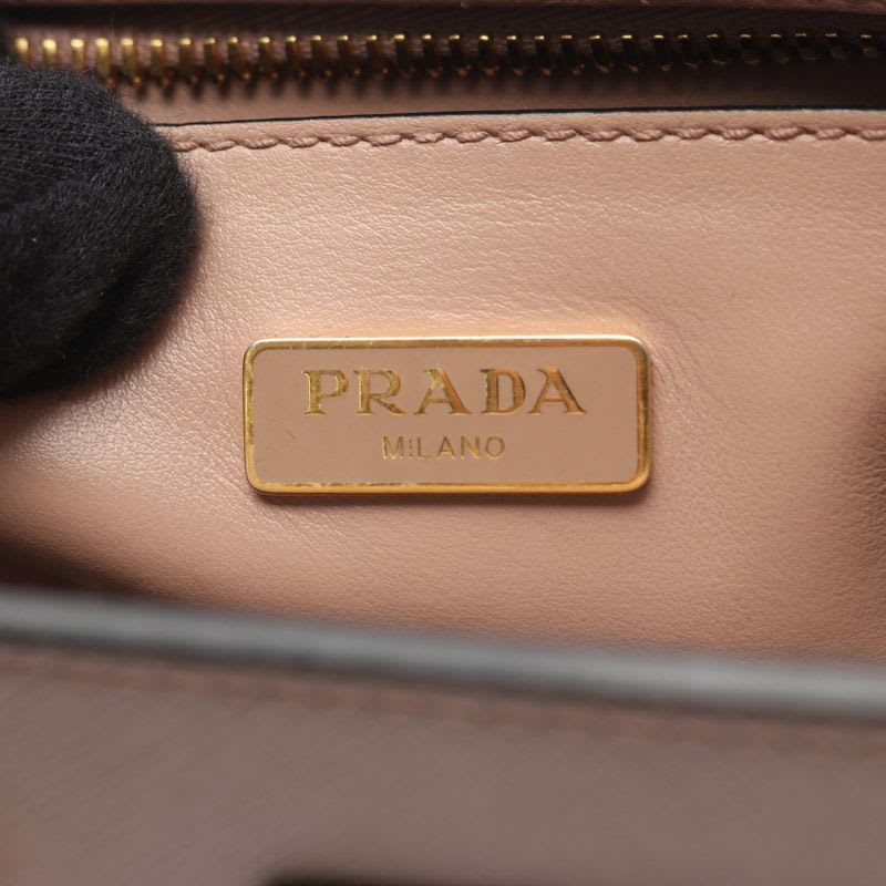 Prada Handbag Saffiano Soft C Beige Leather Galleria 2-Way