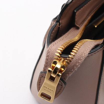 Prada Handbag Saffiano + SOFT C Beige Saffiano Leather Galleria 2way Shoulder