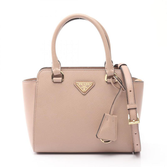 Prada Handbag Saffiano + SOFT C Beige Saffiano Leather Galleria 2way Shoulder