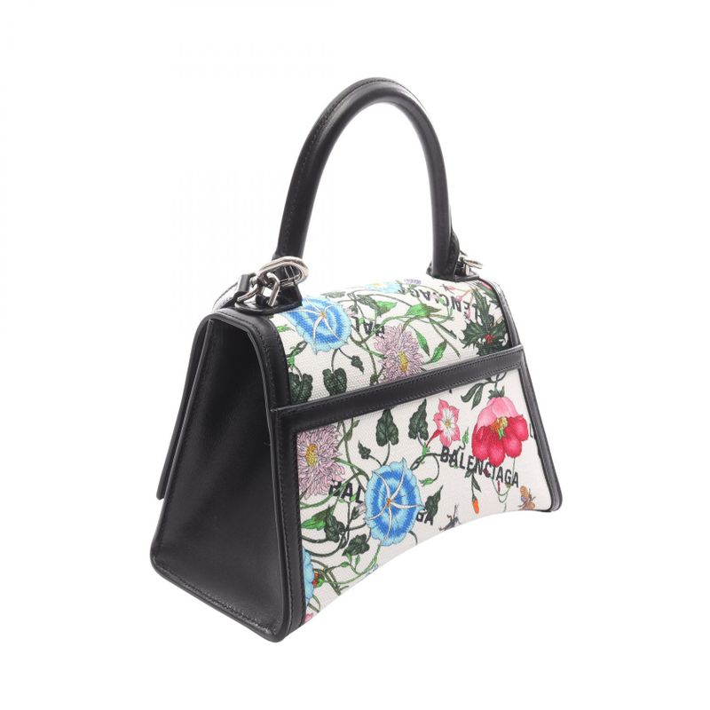 Gucci Handbag Gucci × Balenciaga Hacker Project Flora Hour Glass White Black