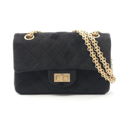 Chanel Shoulder Bag 2.55 Black Fabric 2.55 Mini Matelasse Chain Shoulder Ladies