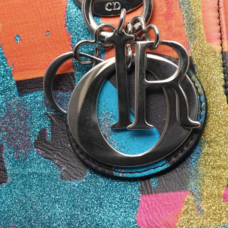 Dior Handbag Lady Dior Small Christian Dior × Chris Martin Multi Leather Lady