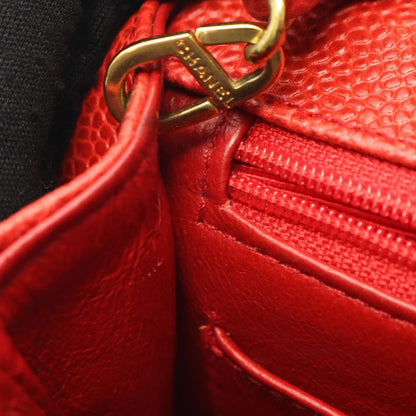 Chanel Shoulder Bag Mademoiselle Mini Red Leather Calf Mademoiselle Mini Chain