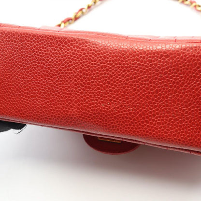 Chanel Shoulder Bag Mademoiselle Mini Red Leather Calf Mademoiselle Mini Chain