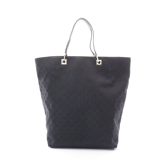 Gucci Tote Bag GG Canvas 002･1097 Black Canvas Leather Tote Bag Ladies Used A