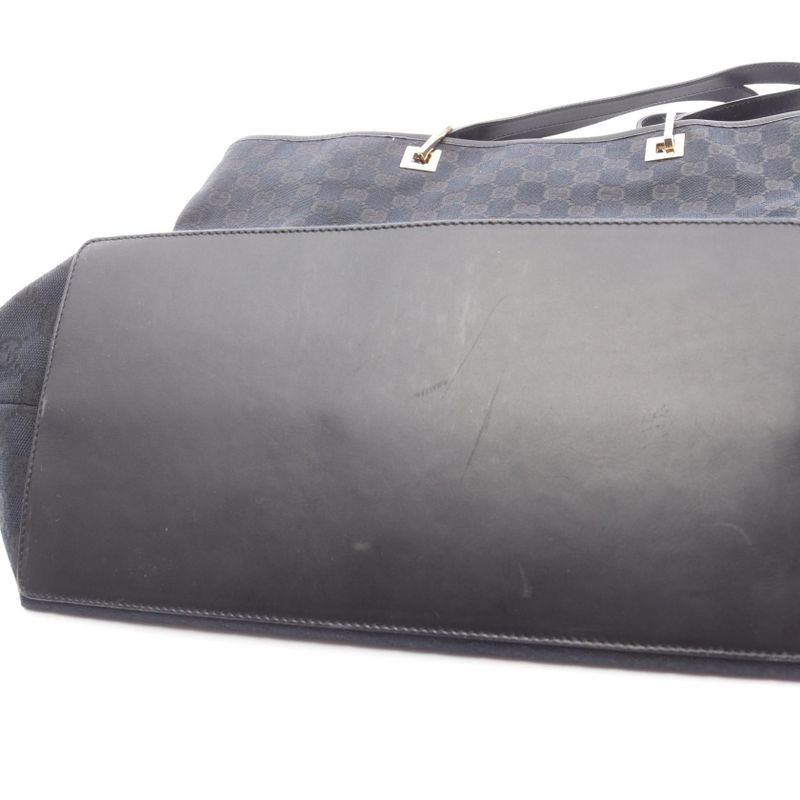 Gucci Tote Bag GG Canvas 002･1097 Black Canvas Leather Tote Bag Ladies Used A