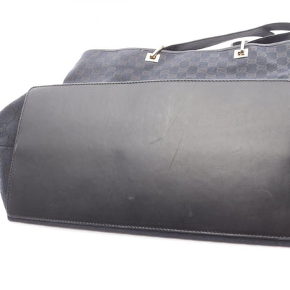Gucci Tote Bag GG Canvas 002･1097 Black Canvas Leather Tote Bag Ladies Used A