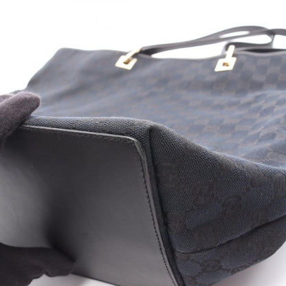 Gucci Tote Bag GG Canvas 002･1097 Black Canvas Leather Tote Bag Ladies Used A