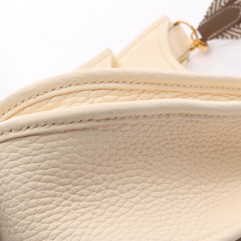 Hermes Shoulder Bag Evelyn 3 Trois PM Nata Etoupe Leather Evelyn 3PM Nata