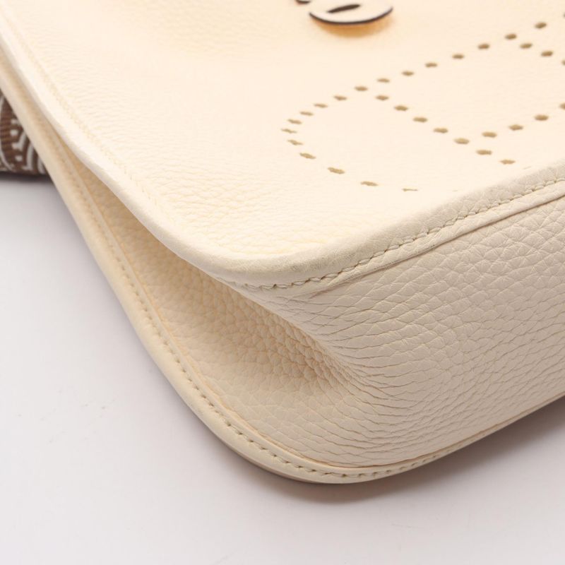 Hermes Shoulder Bag Evelyn 3 Trois PM Nata Etoupe Leather Evelyn 3PM Nata