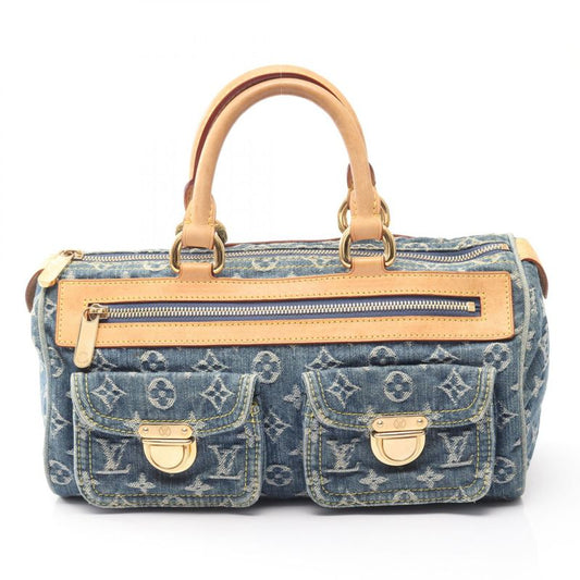 Louis Vuitton Handbag Neo Speedy M95019 Blue Denim Leather Neo Speedy Ladies
