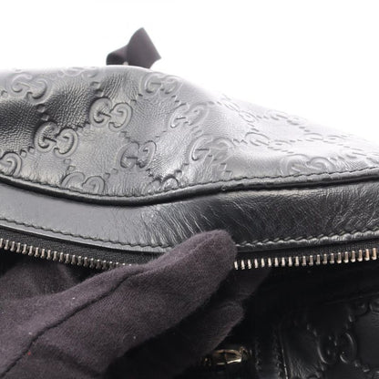 Gucci Waist Bag Body Bag Guccissima Sherry Line 246409 Black Leather Guccissima