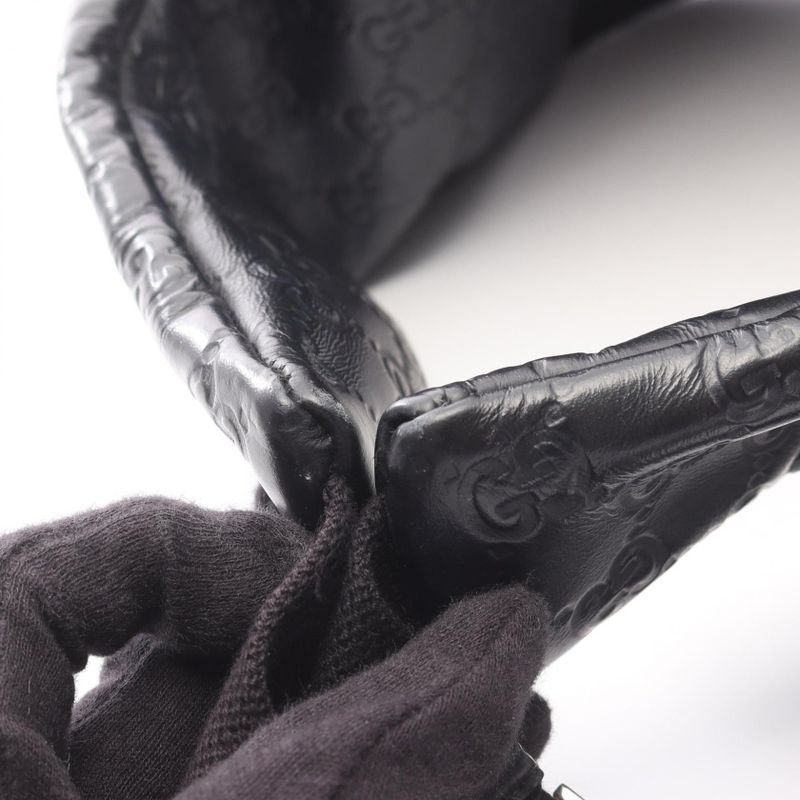 Gucci Waist Bag Body Bag Guccissima Sherry Line 246409 Black Leather Guccissima