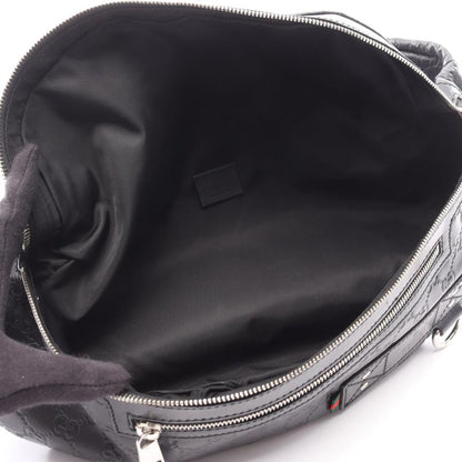 Gucci Waist Bag Body Bag Guccissima Sherry Line 246409 Black Leather Guccissima