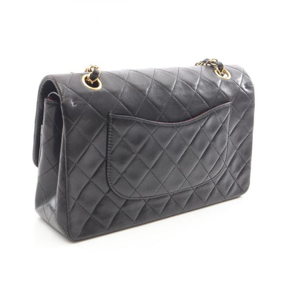 Chanel Shoulder Bag Matelasse W Flap Black Lambskin Matelasse Double Flap Chain