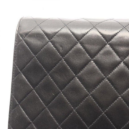 Chanel Shoulder Bag Matelasse Single Flap Black Lambskin Matelasse Push Lock