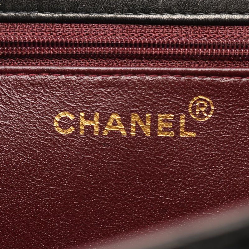 Chanel Shoulder Bag Matelasse Single Flap Black Lambskin Matelasse Push Lock