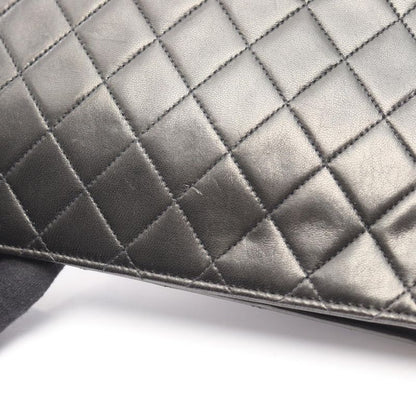 Chanel Shoulder Bag Matelasse Single Flap Black Lambskin Matelasse Push Lock