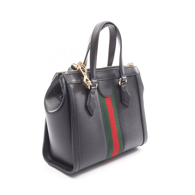 Gucci Handbag Ophidia 719882 Black Leather Ophidia Small 2way Tote Bag Women's