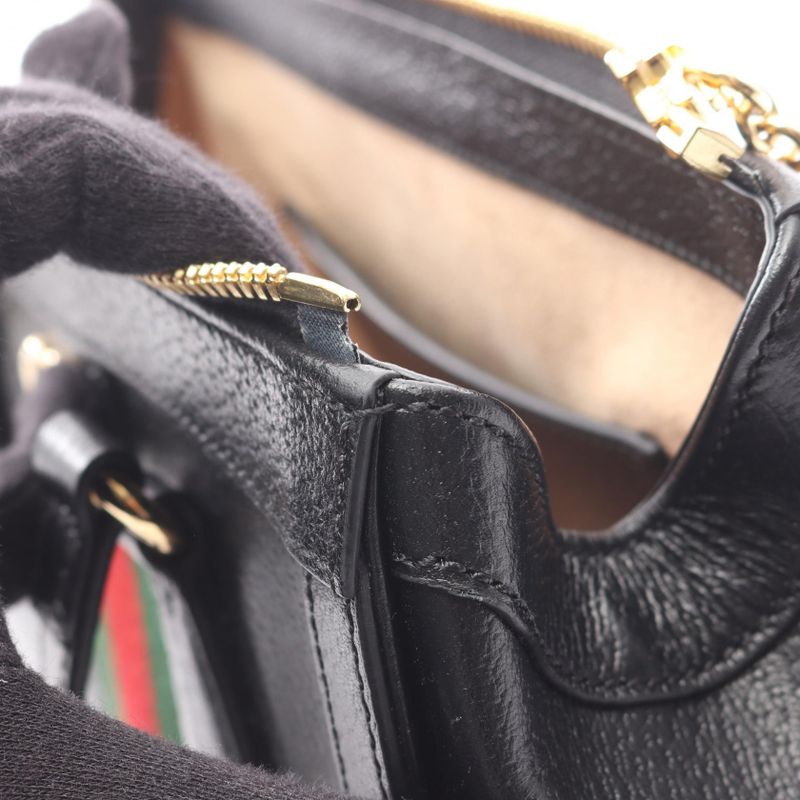 Gucci Handbag Ophidia 719882 Black Leather Ophidia Small 2way Tote Bag Women's