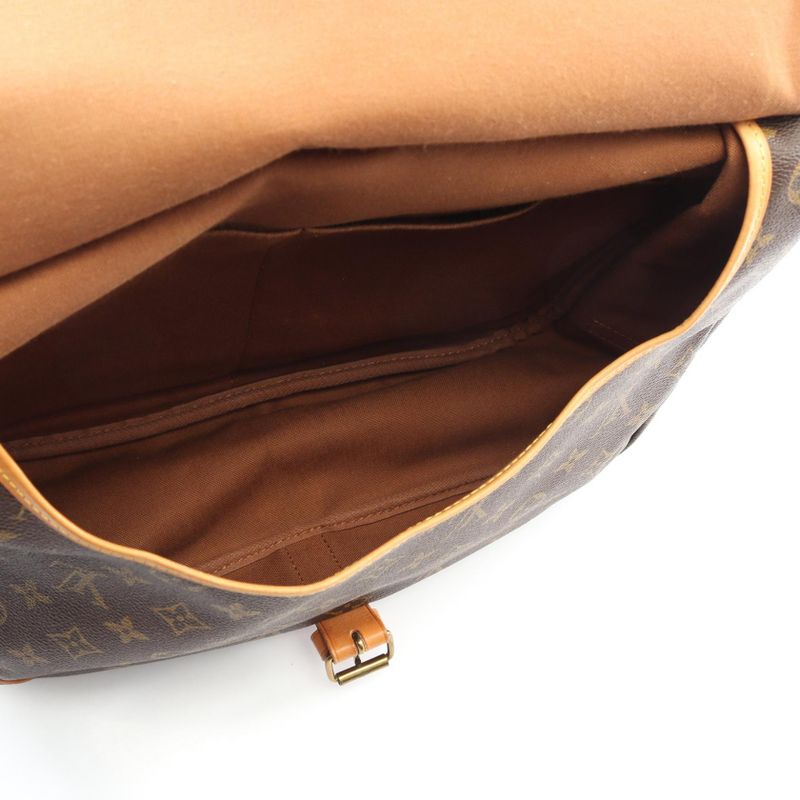 Louis Vuitton Shoulder Bag Saumur 35 M42254 PVC Coated Canvas Leather Saumur 35