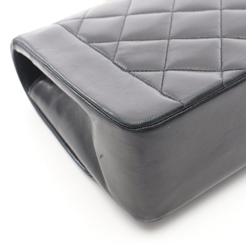 Chanel Shoulder Bag Matelasse Diana Flap A01165 Black Lambskin (sheep Leather)