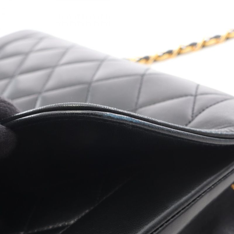 Chanel Shoulder Bag Matelasse Diana Flap A01165 Black Lambskin (sheep Leather)