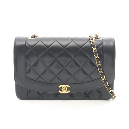 Chanel Shoulder Bag Matelasse Diana Flap A01165 Black Lambskin (sheep Leather)
