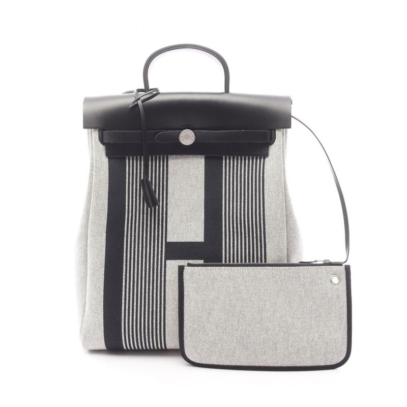 Hermes Backpack Sac Backpack Herbag Her Bag A Dos PM H Viblacion Ecru Black