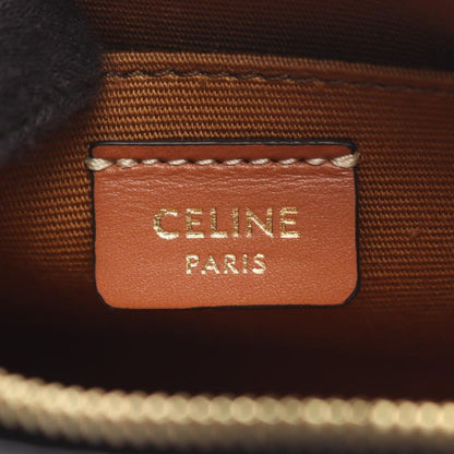 Celine Shoulder Bag Cuille Triomphe Mini Camera Black Brown Multi