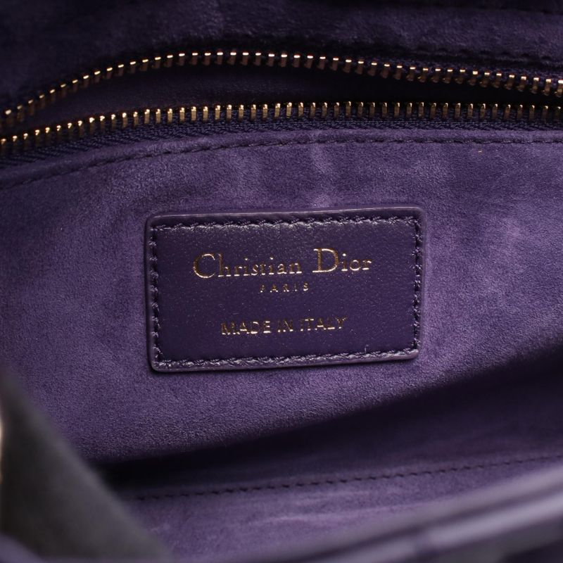 Dior Handbag LADY DIOR MY Abcdior Lady Dior Small Cannage Purple Leather Lady