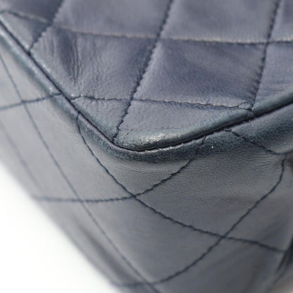 Chanel Shoulder Bag Matelasse W Flap Navy Lambskin Matelasse Double Flap Chain