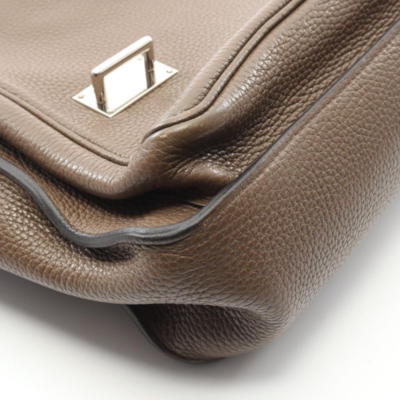 Hermes Shoulder Bag Steve Buzas 35 Taupe Leather Steve Buzas 35 Taupe Men's