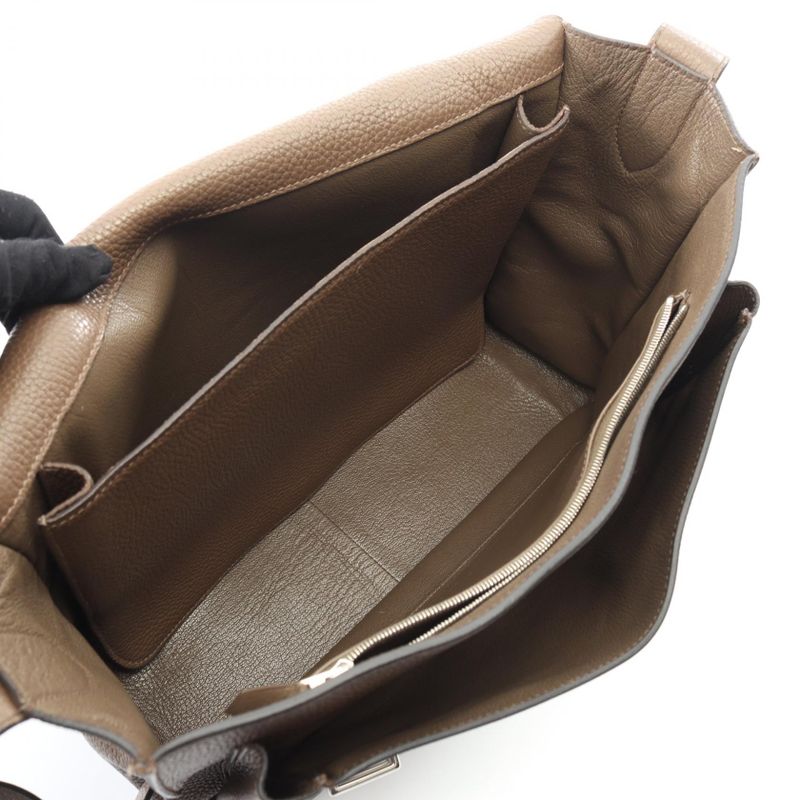 Hermes Shoulder Bag Steve Buzas 35 Taupe Leather Steve Buzas 35 Taupe Men's