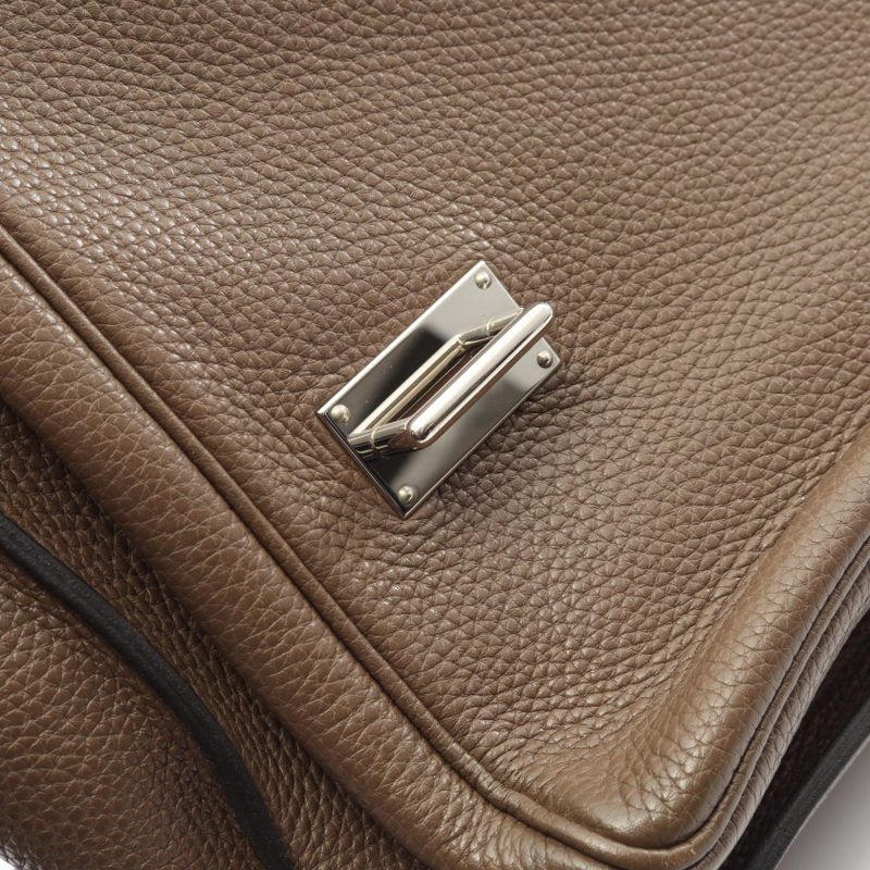 Hermes Shoulder Bag Steve Buzas 35 Taupe Leather Steve Buzas 35 Taupe Men's