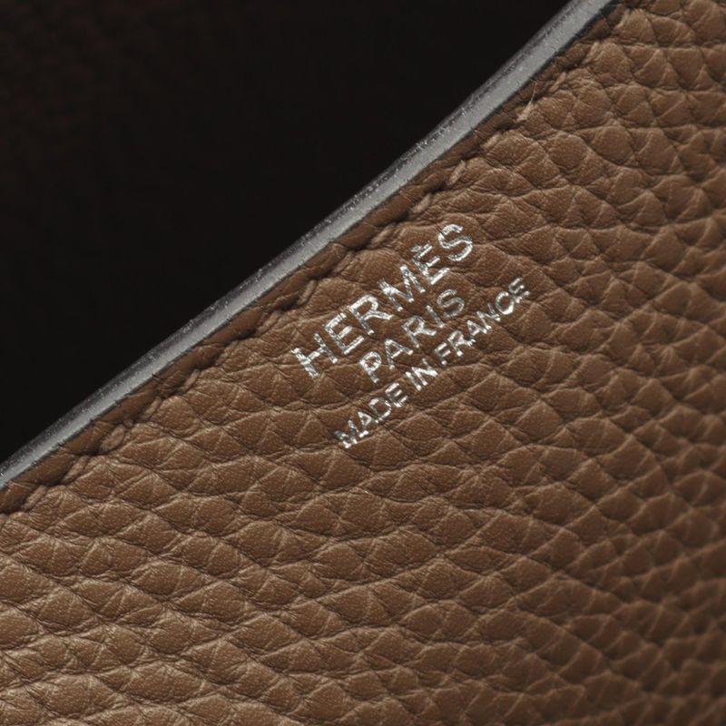 Hermes Shoulder Bag Steve Buzas 35 Taupe Leather Steve Buzas 35 Taupe Men's