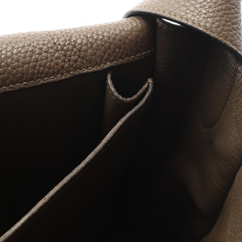 Hermes Shoulder Bag Steve Buzas 35 Taupe Leather Steve Buzas 35 Taupe Men's