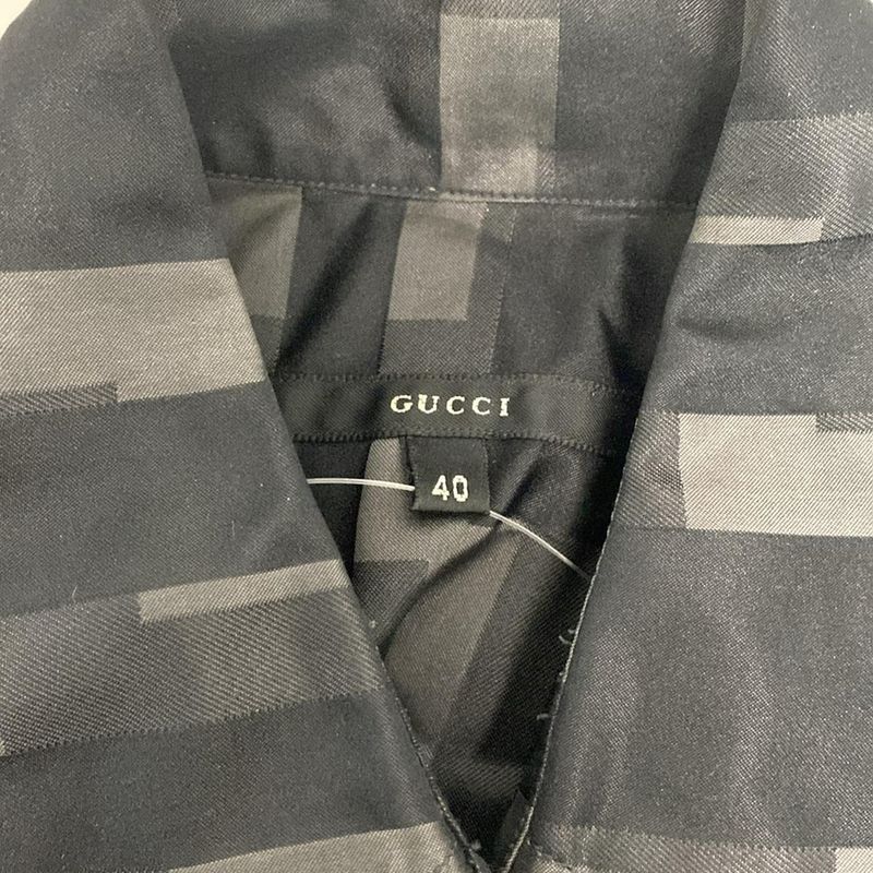 Gucci Long Sleeve Shirt Blouse Size 40 M Women's - 203-1010-7074 Dark Gray X