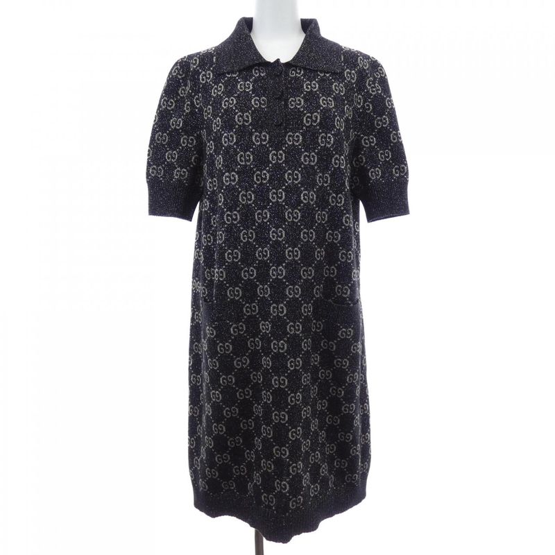Gucci Lamé GG Jacquard Polo Dress 678437 Xkb54 Dress