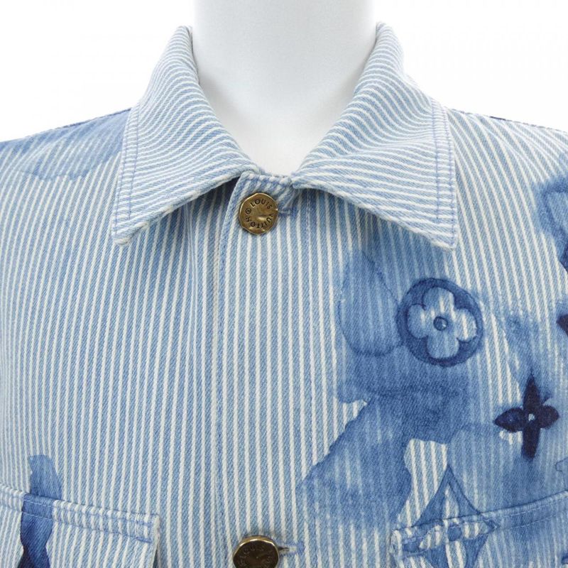 Louis Vuitton Striped Monogram Workwear Hls05wbx7 Denim Jacket