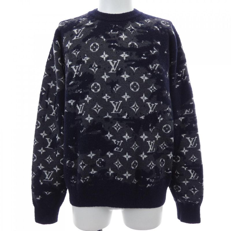 Louis Vuitton Distressed Monogram Crew Neck Hkn03wzmb Knit