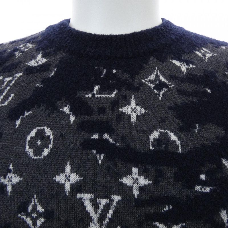 Louis Vuitton Distressed Monogram Crew Neck Hkn03wzmb Knit